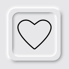 Wall Mural - Heart vector simple icon. Flat design. Neumorphism design.ai