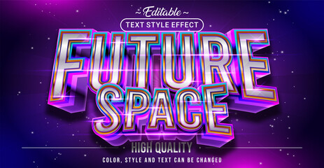 Leinwandbilder - Editable text style effect - Future Space text style theme.