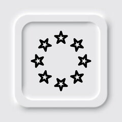 Wall Mural - Round star simple icon. Flat design. Neumorphism design.ai
