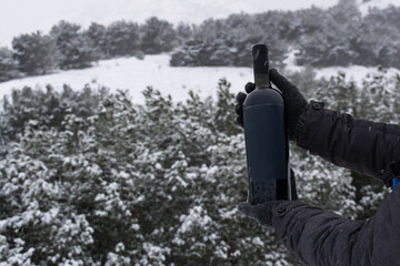 Canvas Print - Wine in the snow