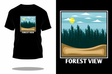 Wall Mural - forest view retro t shirt design