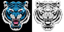 Angry Tiger Head Vector Illustration