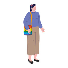 Poster - lesbian with lgtbi bag