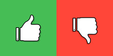 Thumb Up And Down Icon Set. Like Or Dislike. Social Media Concept. Customer Feedback. Vector Illustration EPS 10