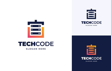 house hosting server cloud data technology vector logo design, code hosting cloud storage logo desig