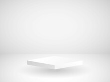 3d Product Presentation Background With Floating Table And Gray Wall