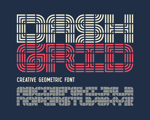 Wall Mural - Creative geometric font set named DASH GRID