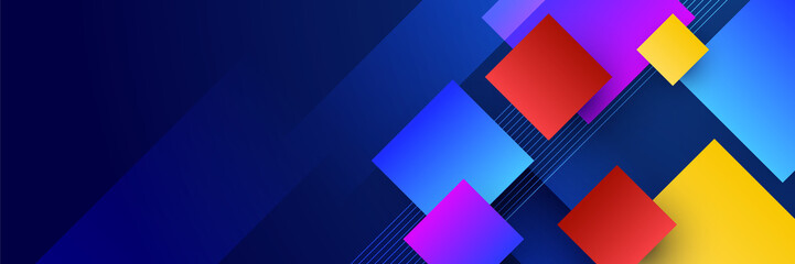 Abstract blue colorful banner background. Color gradient abstract background with dynamic wave line effect. Vector abstract graphic design banner pattern background web template.