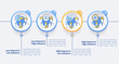 Stakeholder mapping circle infographic template. Visual analysis. Data visualization with 4 steps. Process timeline info chart. Workflow layout with line icons. Lato-Bold, Regular fonts used