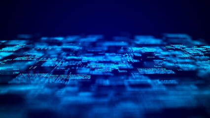 Abstract digital background. Big data code matrix. 3d rendering.