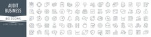 Audit And Business Line Icons Collection. Big UI Icon Set In A Flat Design. Thin Outline Icons Pack. Vector Illustration EPS10