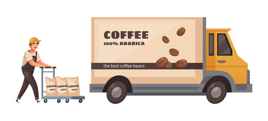 Poster - Coffee Production Illustration