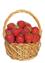 Wall Mural - Strawberry in a wicker basket