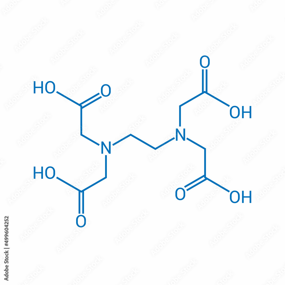 chemical structure of Ethylenediaminetetraacetic acid (EDTA) (C10H16N2O8)