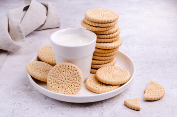 Wall Mural - Round cookies with a pattern