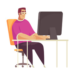 Sticker - Programmer Flat Illustration