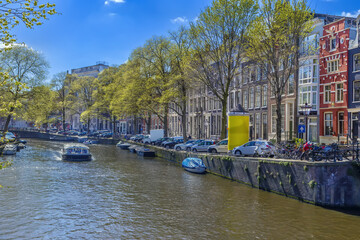 Wall Mural - View of Amsterdam canal, Netherlands