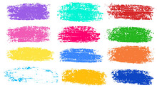 Set Of Pastel Colorful Watercolor Brush Isolate On White, Vector.