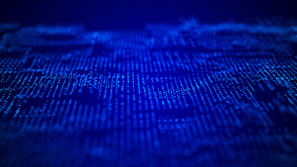 Wall Mural - abstract digital background science technology networks big data link 3d rendering.