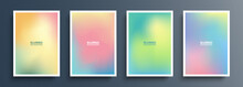 Set Of Light Blurred Backgrounds With Soft Abstract Blurred Color Gradients. Templates Collection For Brochures, Posters, Banners, Flyers And Cards. Vector Illustration.