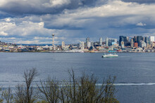 Seattle Skyline With Ferry