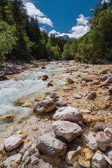 Canvas Print - Triglavska Bistrica river in Slovenia