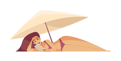 Sticker - Beach Flat Illustration