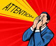 © ~ Bitter ~ - Businessman shouting loudly pop art style. Business concept. Retro comic book vector illustration