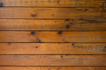 Poster - Varnished wooden planks wall