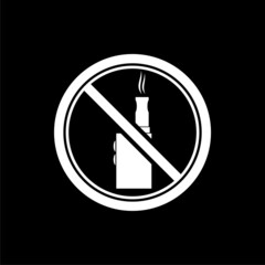 Wall Mural - No Electronic Cigarette icon isolated on dark background