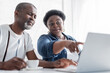 © LIGHTFIELD STUDIOS - retired african american woman pointing at laptop near husband.