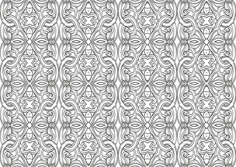 Wall Mural - Interlacing abstract ornament in the medieval, romanesque style. Seamless pattern, backgroundin gold and black. ector illustration.