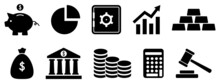 Finance Icons. Symbol For Website Design, Logo, App, UI. Vector Illustration, EPS10