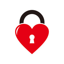Heart Padlock Icon Vector Illustration Sign