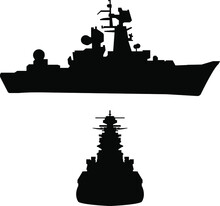 Russian Military War Ships Moskva Icons Vector Image.