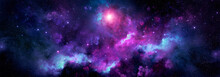 Abstract Cosmic Nebula And Stars In Deep Space