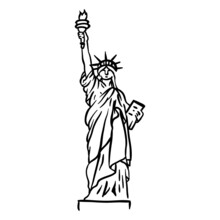 Statue Of Liberty American Icons Stroke. High Quality Vector