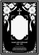 Memorial & Funeral Card Templates with flowers paper cut