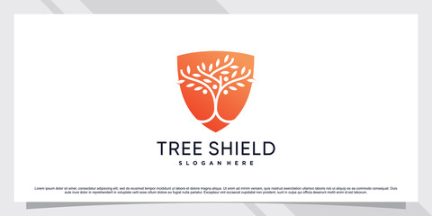 Wall Mural - Tree icon logo template with creative element and unique concept