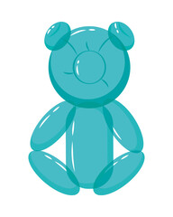 Canvas Print - blue bear balloon icon