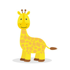 Wall Mural - Cute giraffe. Animal of Africa. Vector illustration in a flat style.