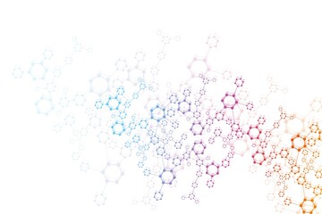 Wall Mural - Structure molecule and communication. Dna, atom, neurons. Scientific concept for your design. Connected lines with dots. Medical, technology, chemistry, science background. illustration.