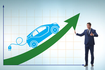 Wall Mural - Growth of electric car usage concept