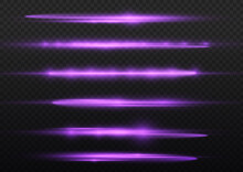 Purple Glow Line, Violet Horizontal Light Rays