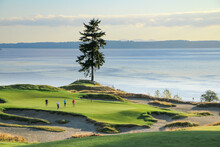 Group Of Friends Golfing At Chambers Bay