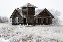 Old Abandoned House In Snow