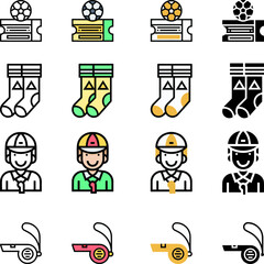 Football theme design icons with B&W , color, and gradient style isolated on white. vector 

illustrations.