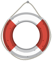 Wall Mural - Lifebuoy safety ring on white background