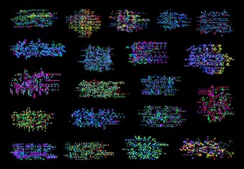 Leinwandbilder - TV color pixel noise glitch, monitor signal decay and screen bugs. VHS video error glitch, cassette collapse or television broadcast signal lost, monitor glitch vector effects set with color pixels
