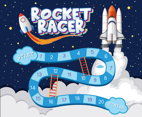 Wall Mural - Game template with space theme background